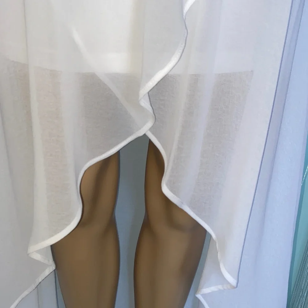 bebe White High-Low Spaghetti Strap Dress - Picture 15 of 17